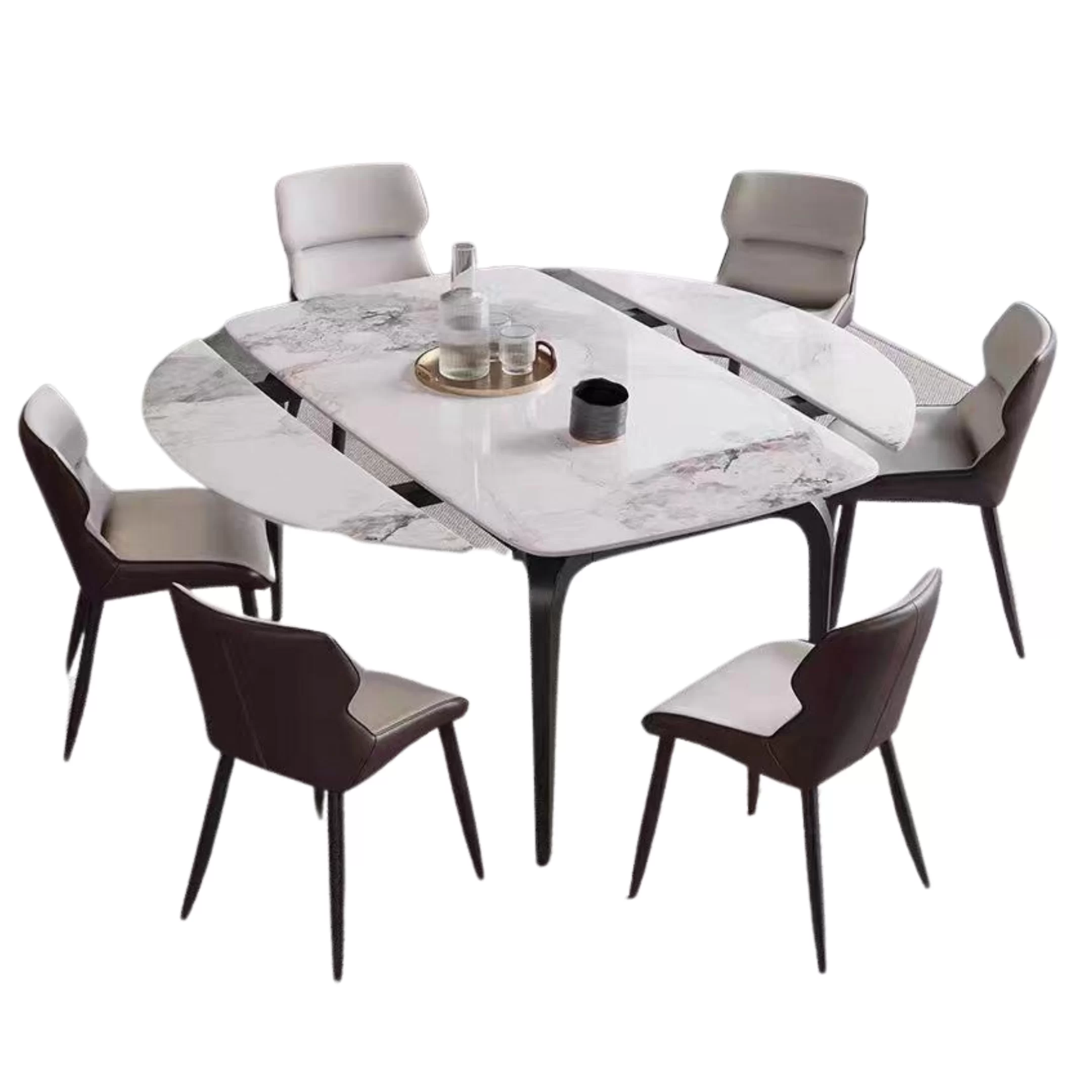 Մետաղական ոտքերով և քարե ծածույթով։